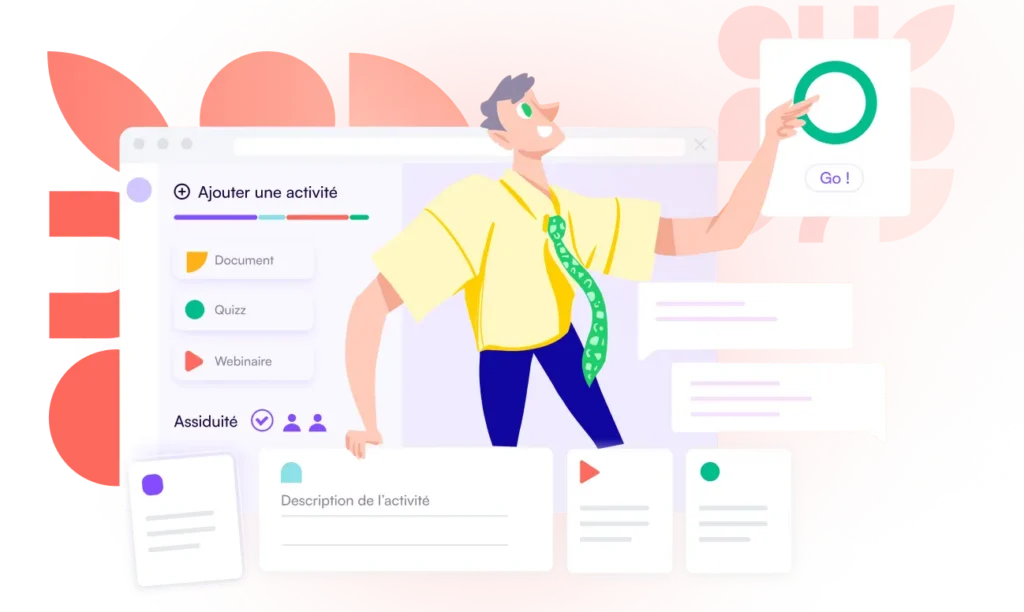 Illustration plateforme Elearning pour la formation professionnelle - Digiforma