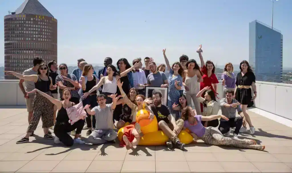 Team Digiforma sur la terrasse tour oxygène Lyon part-dieu