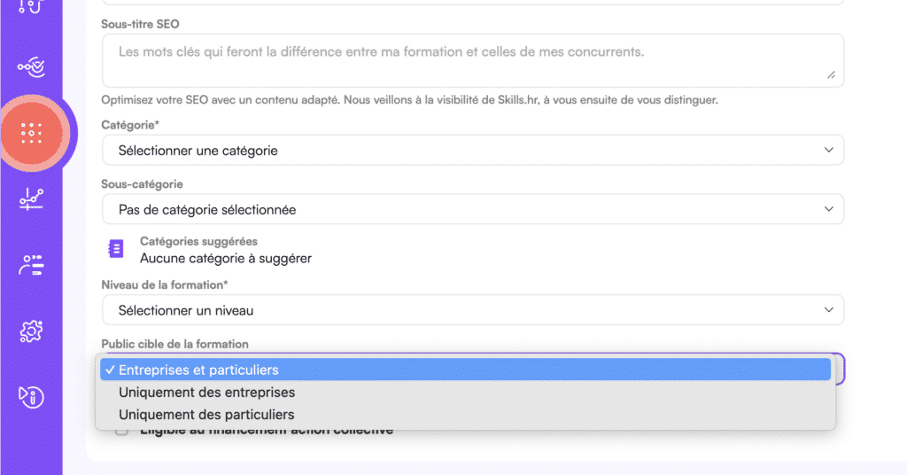 Filtres cible Marketplace Skills.hr