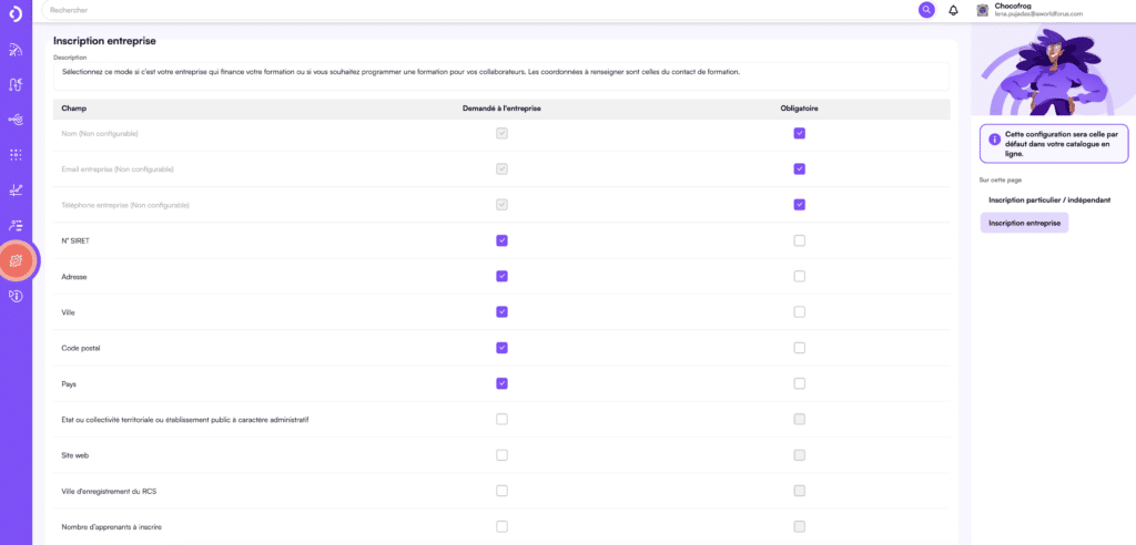 Nombre d'apprenants Catalogue en ligne Digiforma
