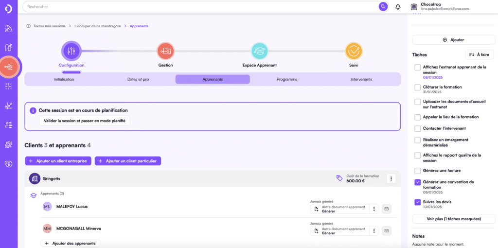 Nombre de tâches dans la To-Do List Digiforma