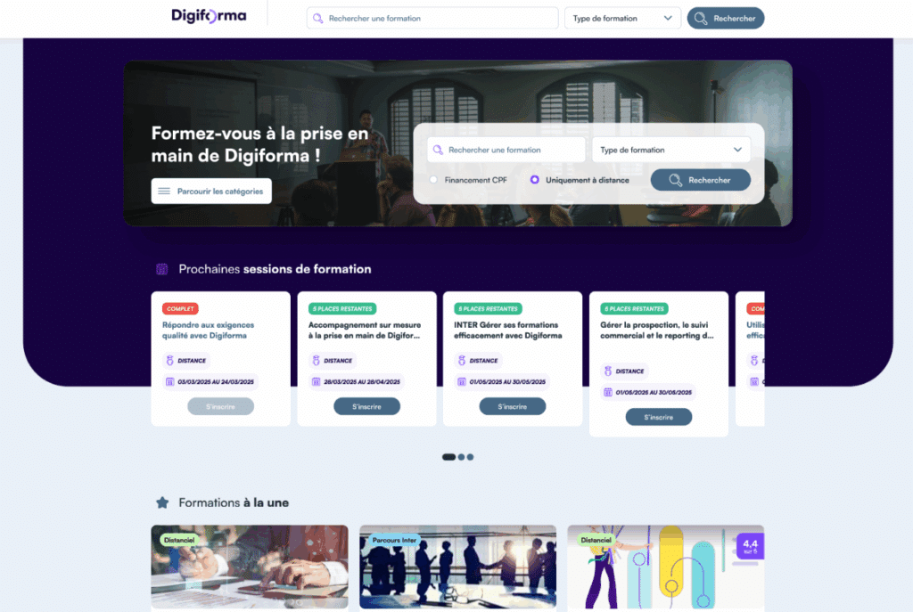 Catalogue de formations en ligne de Digiforma