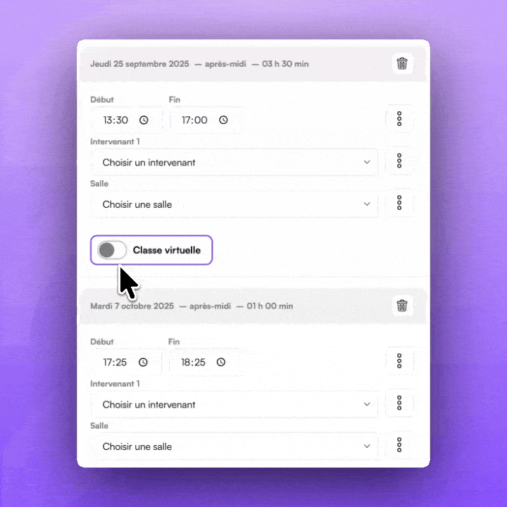 Classe virtuelle dans les créneaux de formation Digiforma