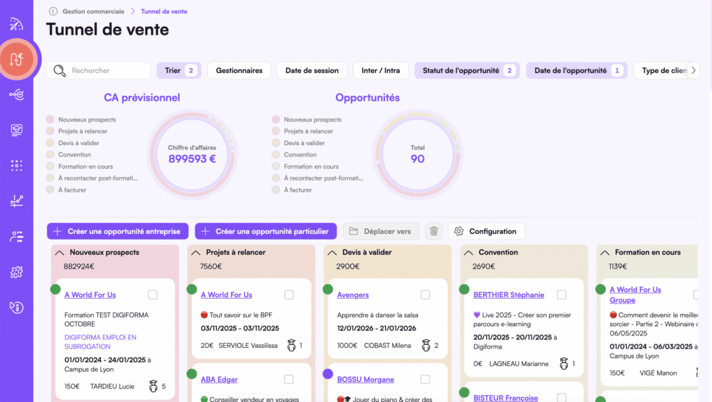 Le CRM de Digiforma change d'apparence