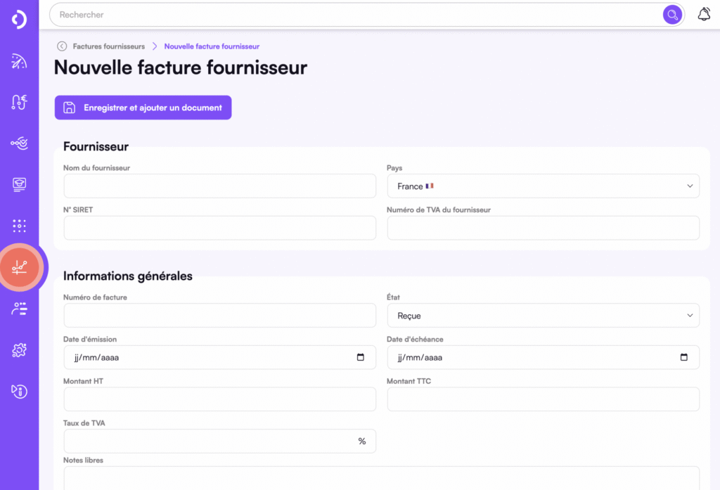 Gestion des factures fournisseurs dans Digiforma