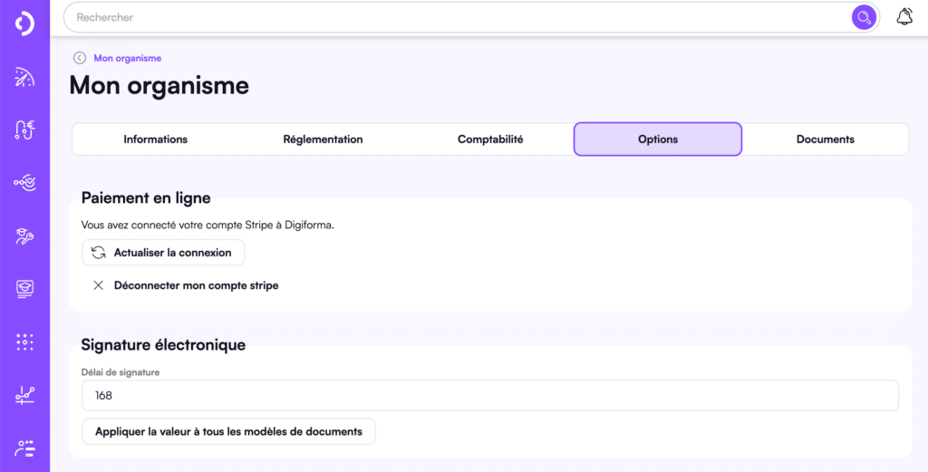Délai de signature électronique pour tous les documents Digiforma