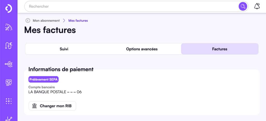 Changement de RIB en autonomie dans Digiforma