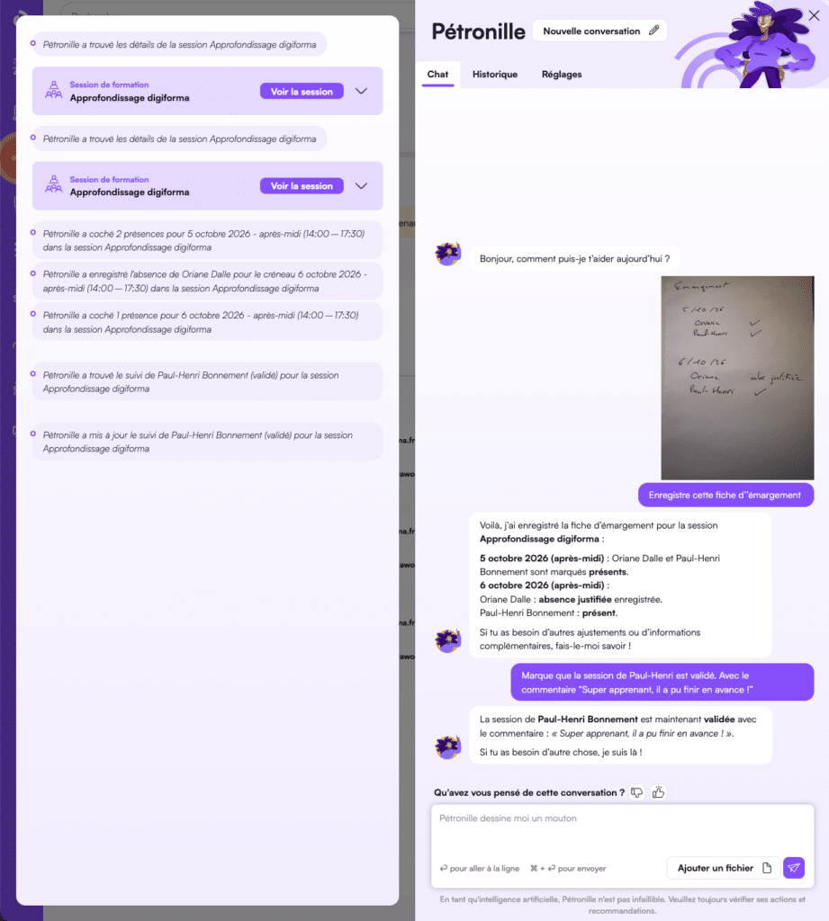 Agent de suivi des apprenants Pétronille