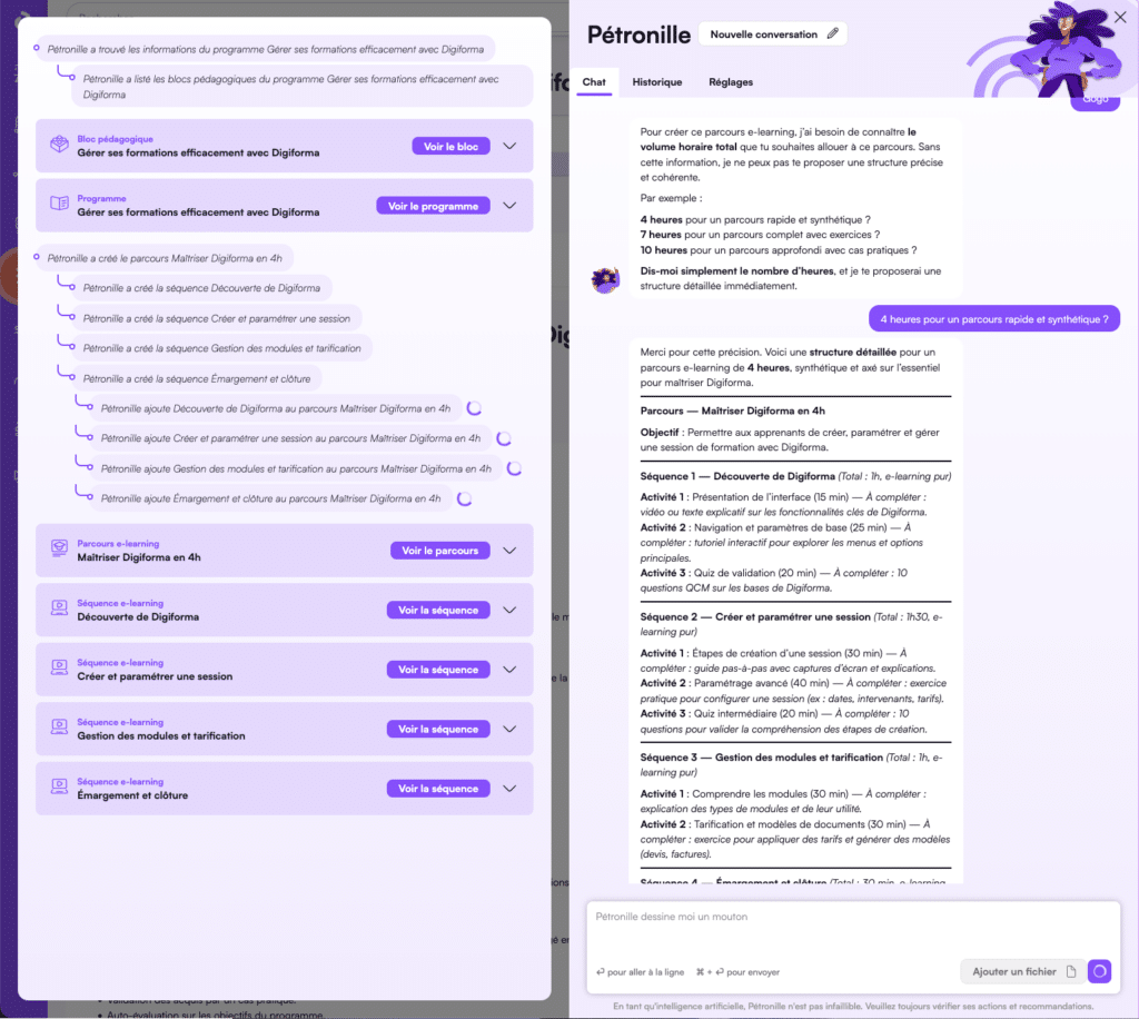 Structuration des parcours e-learning par IA